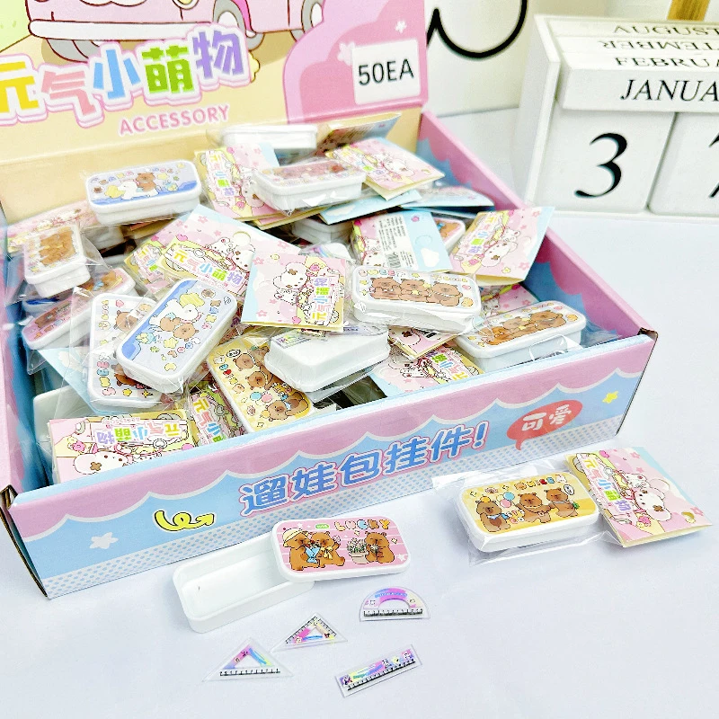 ชุดเครื่องเขียน 5 ชิ้นจิ๋ว, ของเล่นจําลองกล่องดินสอเล่น, บ้านโมเดลเหมือนจริง, กล่องเครื่องเขียน Petite