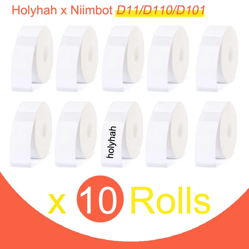 

10 Rolls Niimbot D11 White Label Paper Sticker D110 Label Tape 12mm 15mm Labels for D101 Portable Label Printer Name DIY