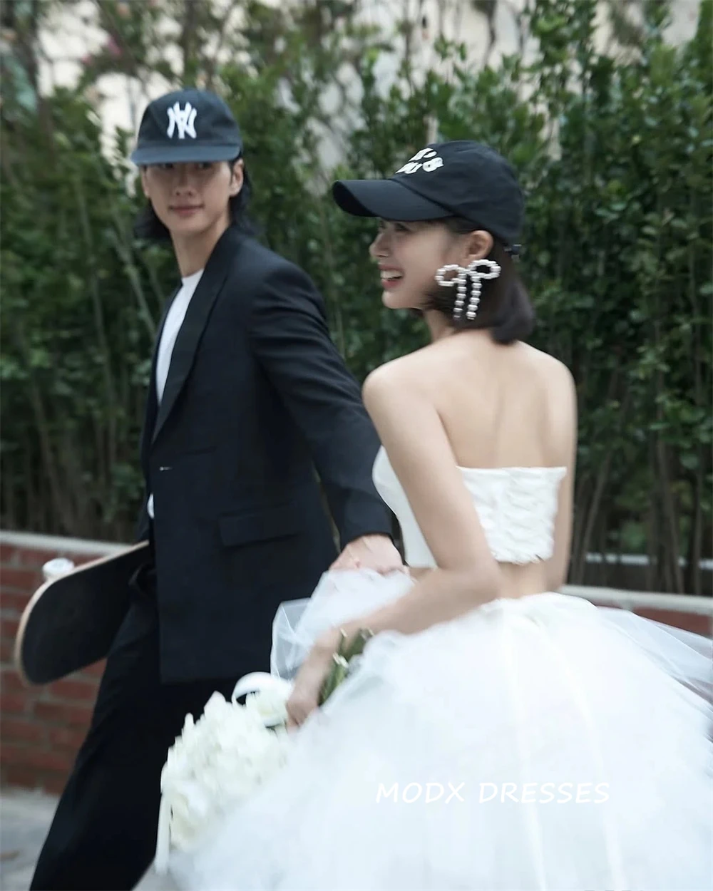 MODX Two-Piece Set Korean Wedding Dresses Customized Strapless Corset Back Bridal Gown Fluffy Wedding Snap Dresses New Dresses