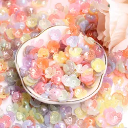 100Pcs 9.5mm Colorful Acrylic Small Flower Bead Spacer Loose Beads Jewelry Making DIY Bracelet Necklace