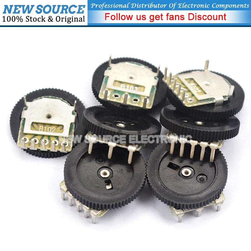 10 шт., потенциометр B102 B103 B203 B503 B1K B10K B20K B50K 3Pin 5Pin 16*2 мм