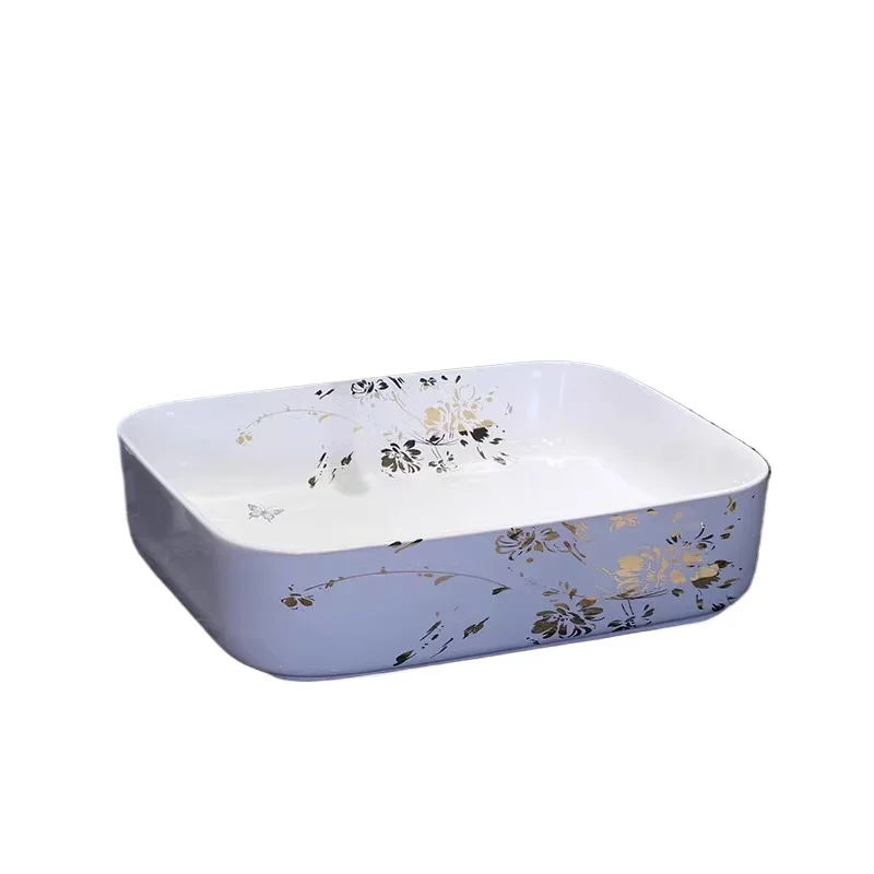 

Ceramic art table oval wash basin European bathroom marble basin