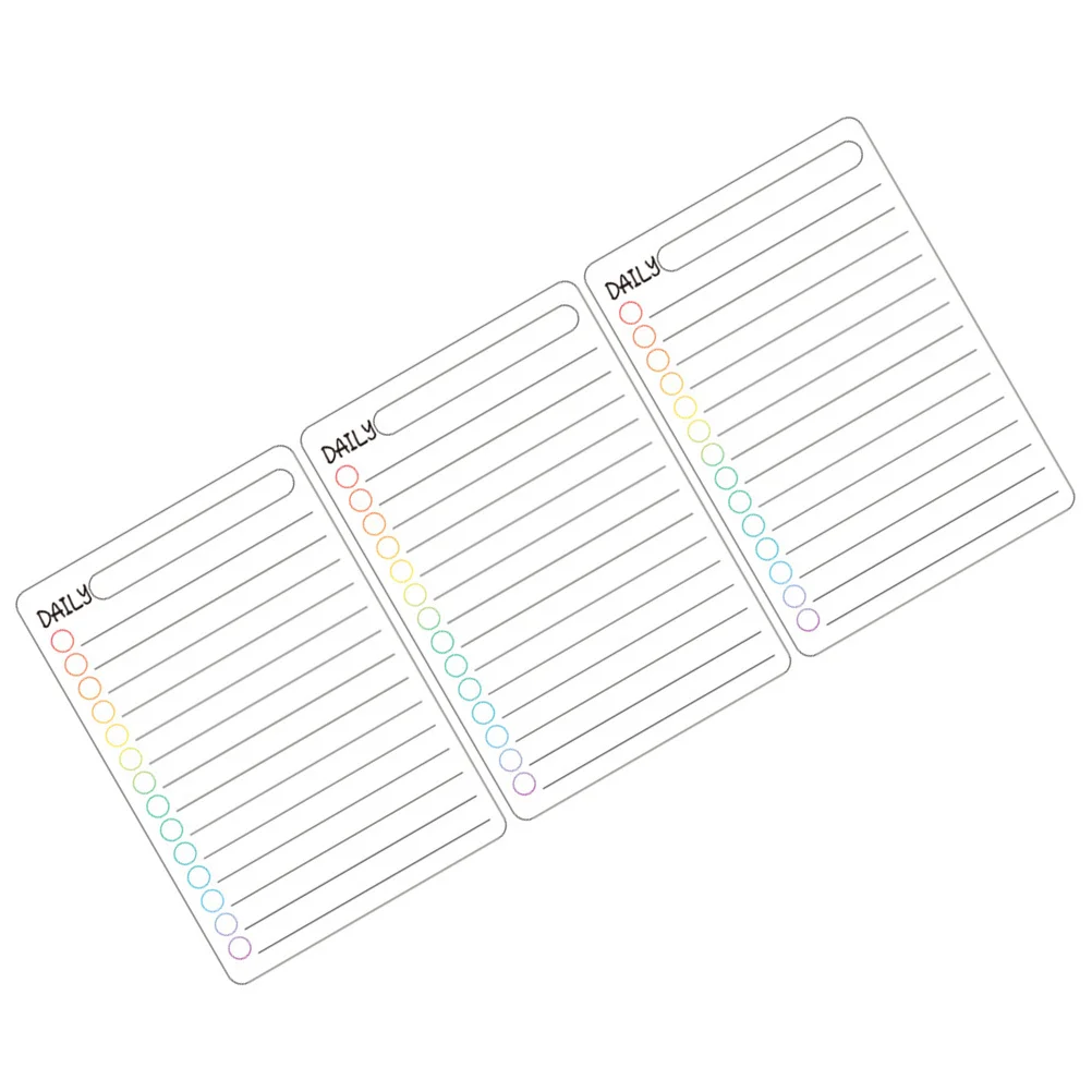 

3Pcs Magnetic Acrylic Whiteboard Erasable Plan Board Transparent Daily Schedule Planner Dry Erase Board for Refrigerator