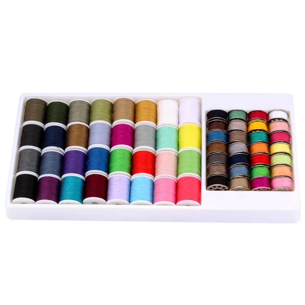 

60Pcs Sewing Thread Kit Assorted Colors Long-Lasting Stitches for Cotton Linen Synthetic Fabrics Embroidery Quilting Tailoring