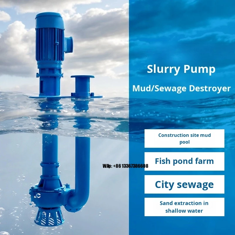 

15hp Vertical Submersible Slurry Pump Non-Clogging Sand Pumping Alloy Fish Pond Dredging Single Pipe Sewage Pump