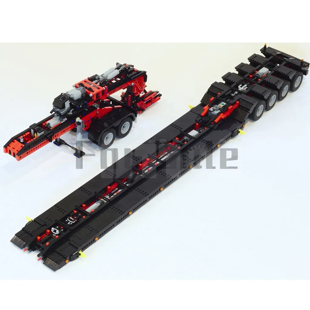 Moc-16692 Semitrailer Low Trailer Model With PDF Drawings Building Blocks Bricks Toy Birthday Christmas Gifts