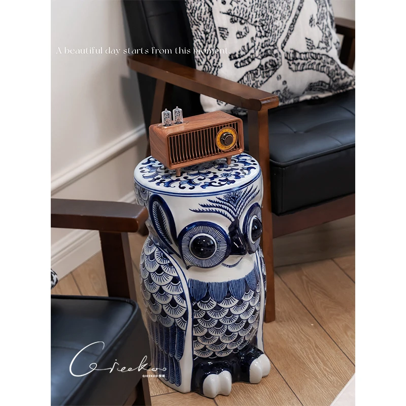 Stool ceramic art ornament