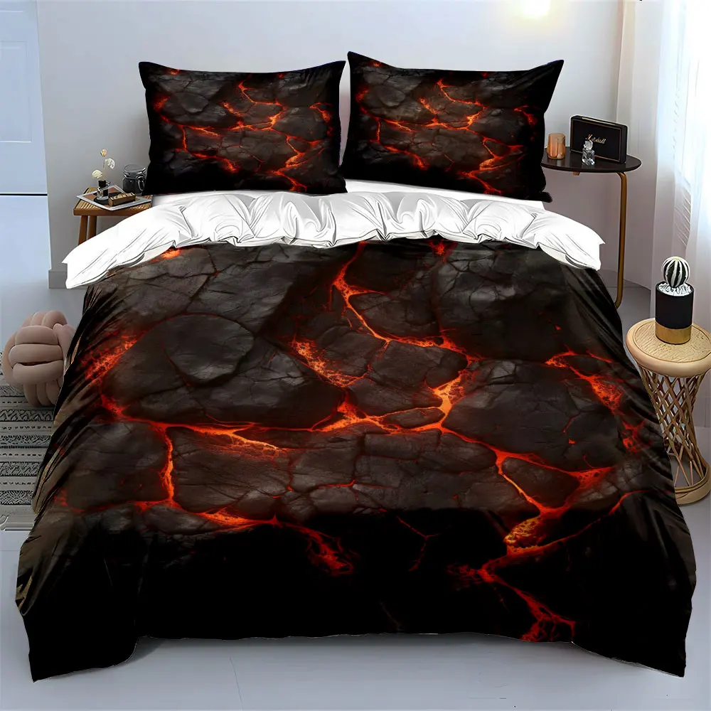 

Fiery Lava Design Three-Piece Decor Multiple sizes kid's and adults' bedroom Exquisite 3PC bedding set, gift