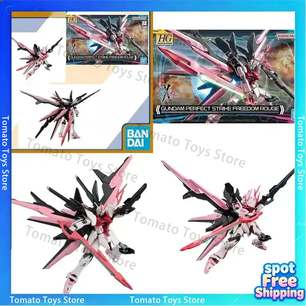 Bandai GUNDAM PERFECT STRIKE FREEDOM ROUGE HG Anime Action Figure Robot Collectible Model Kit Assembly Toy Gift for Fans