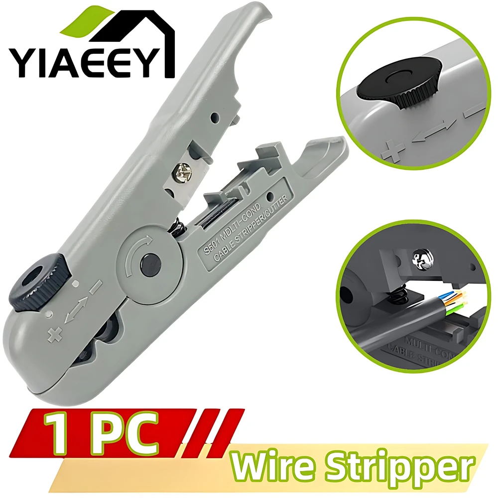 Wire Stripper Ethernet Cable Cutter Round Cable Cutting Tool Lan Cable Stripping for CAT7 CAT6 CAT5E CAT5 Round Wire