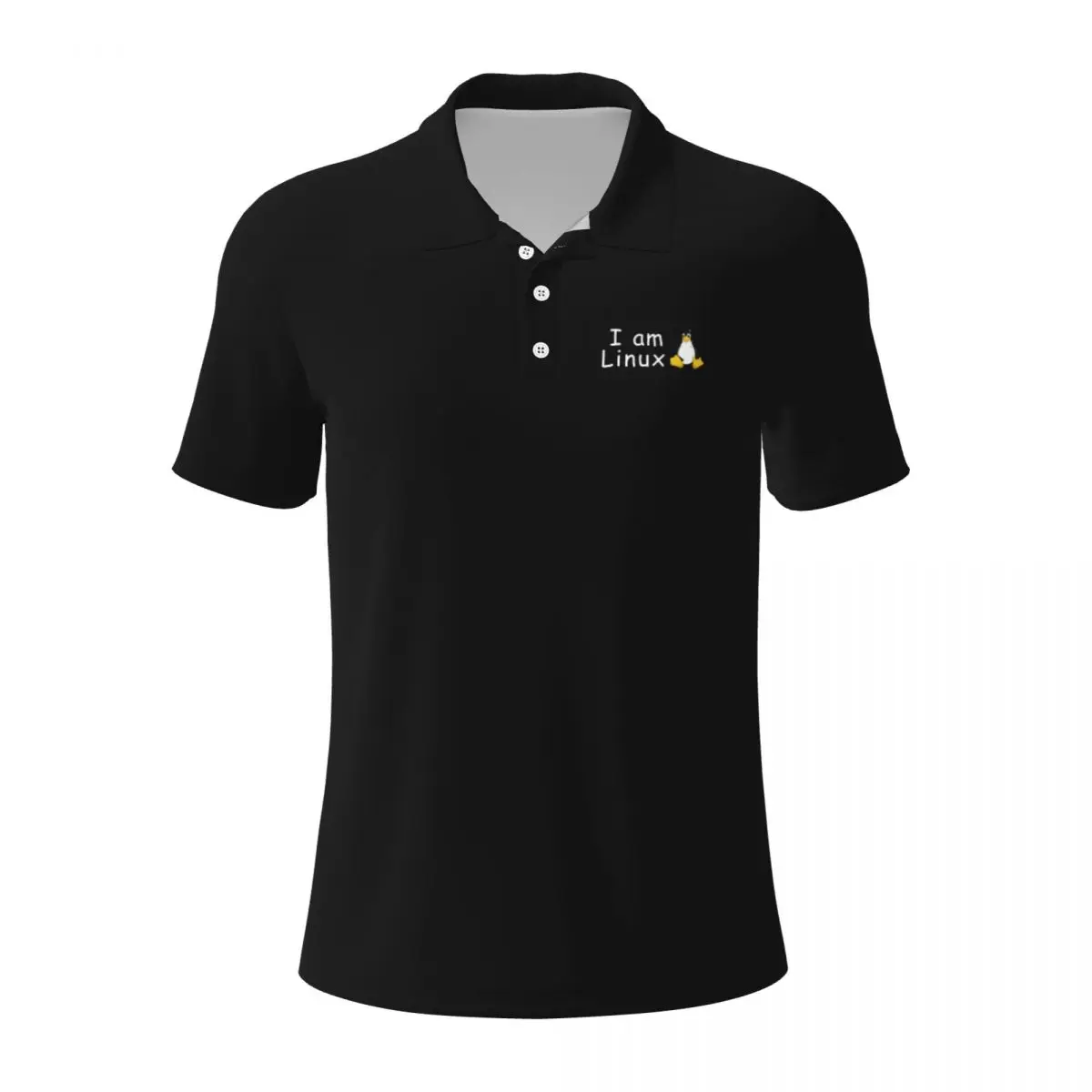 I Am Linux Polo Shirts for Men Casual Solid Color Mens Polos Brand Versatile Clothing