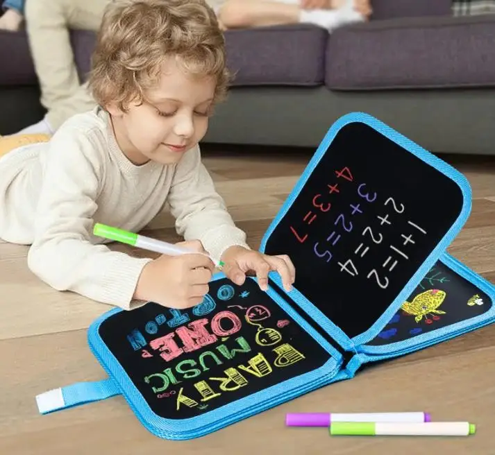 กระดานวาดภาพสำหรับเด็ก, กระดานดำขนาดเล็กสำหรับเขียนแบบกราฟฟิตี, กระดานเขียน, สมุดวาดภาพแบบพกพาสำหรับใช้ในบ้านที่ลบได้ด้วยน้ำ