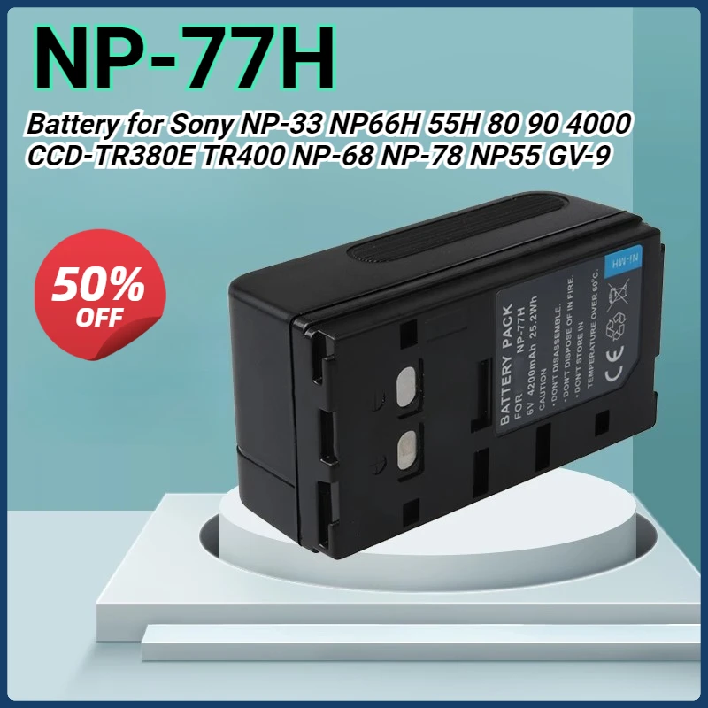 4200mAh NP-77H Replacement Ni-Mh Camera Battery for Sony NP-66 NP-67 NP-68 NP-77 NP-98 NP-55 NP-77H NP-68 NP-78 NP55 NP-33 NP66H