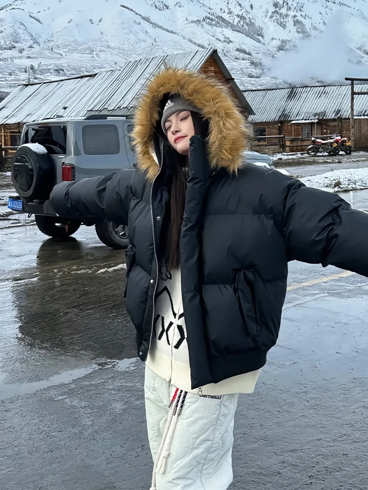 

Мужская зимняя куртка с отстегивающимся меховым воротником, модная брендовая хлопковая куртка с капюшоном, теплая дутая куртка для молодежи