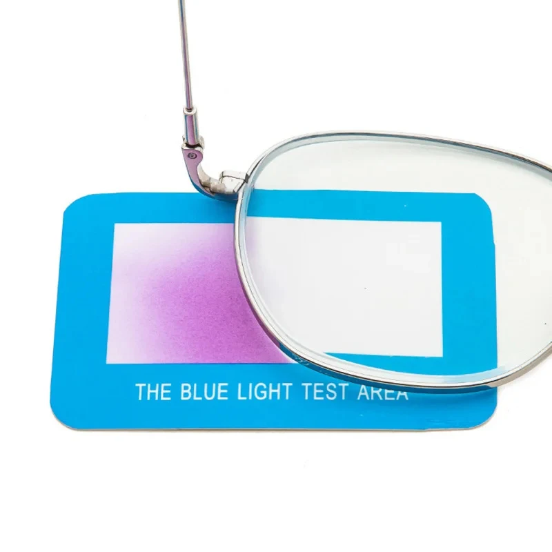 Anti-Blue Light Test Card Light Computer Glasses UV Test Accessories Blue Ray Lighter Detection Generator English Testing Card