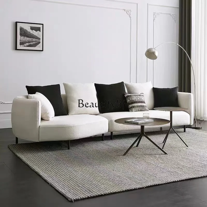 Italian Velvet Sofa Arc-Shaped Corner Nordic Light Luxury and Simplicity Living Room Special-Shaped Sofa