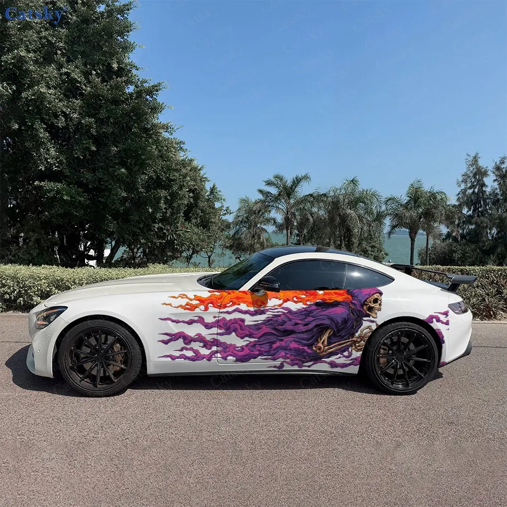 

Наклейка Purple Devil на автомобиль: Цветочное украшение для всего кузова, скрывающее царапины, защитная водонепроницаемая виниловая пленка для авто