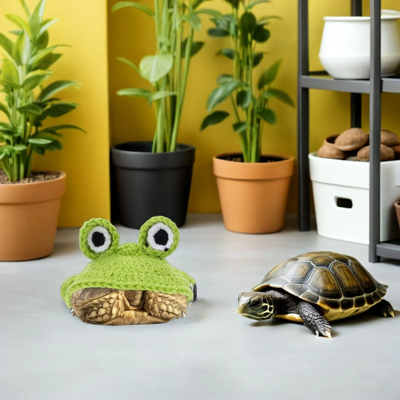 

Turtle Sweater Handmade Frog Shape Knitted Costume Elastic Strap Winter Warmth For Christmas Halloween Photo Shoot - Pet Party