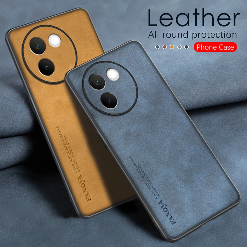 Leather Case for vivo V30e V 30e V30 e Frosted Ultra-thin Silicone Protection Full Camera Luxury Phone Cover vivoV30e Coque