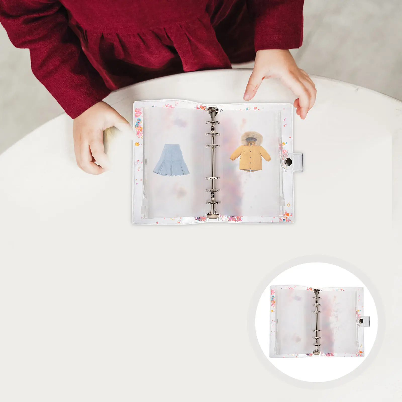 

1Set Waterproof Bjd Clothes Storage Binder Book 1 12 Scale Compact Organizer Reusable Portable Clothes Binder Book