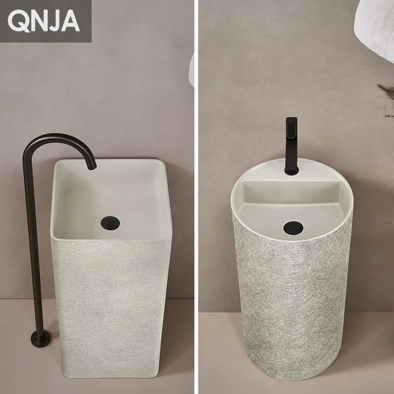 Designers, residential columns, basins, floor-standing integrated artistic hand-washing basin, personalized and creative silk