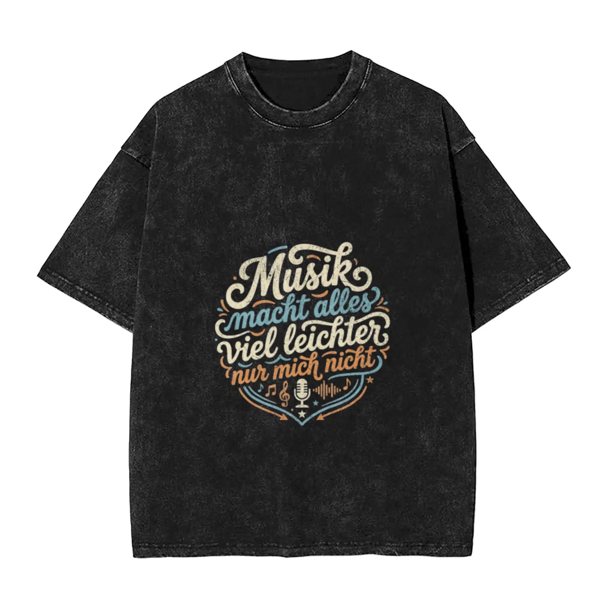 Music makes everything so much easier  except for me  Unique Cool A Washed T Shirt Men's Women's Oversized Cotton Tees Tops