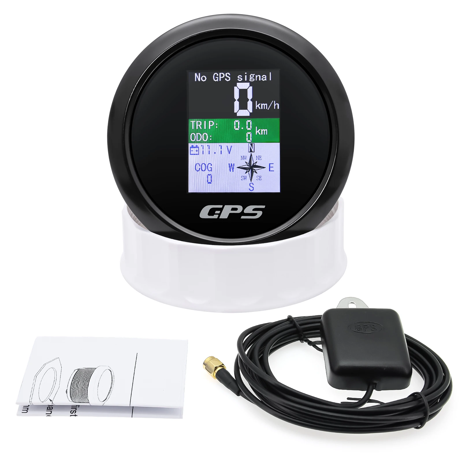 85mm GPS Speedometer With GPS Antenna For Boat Car Motor Yacht TFT Screen Waterproof Odometer Adjust Trip ODO COG KMH MPH Knots