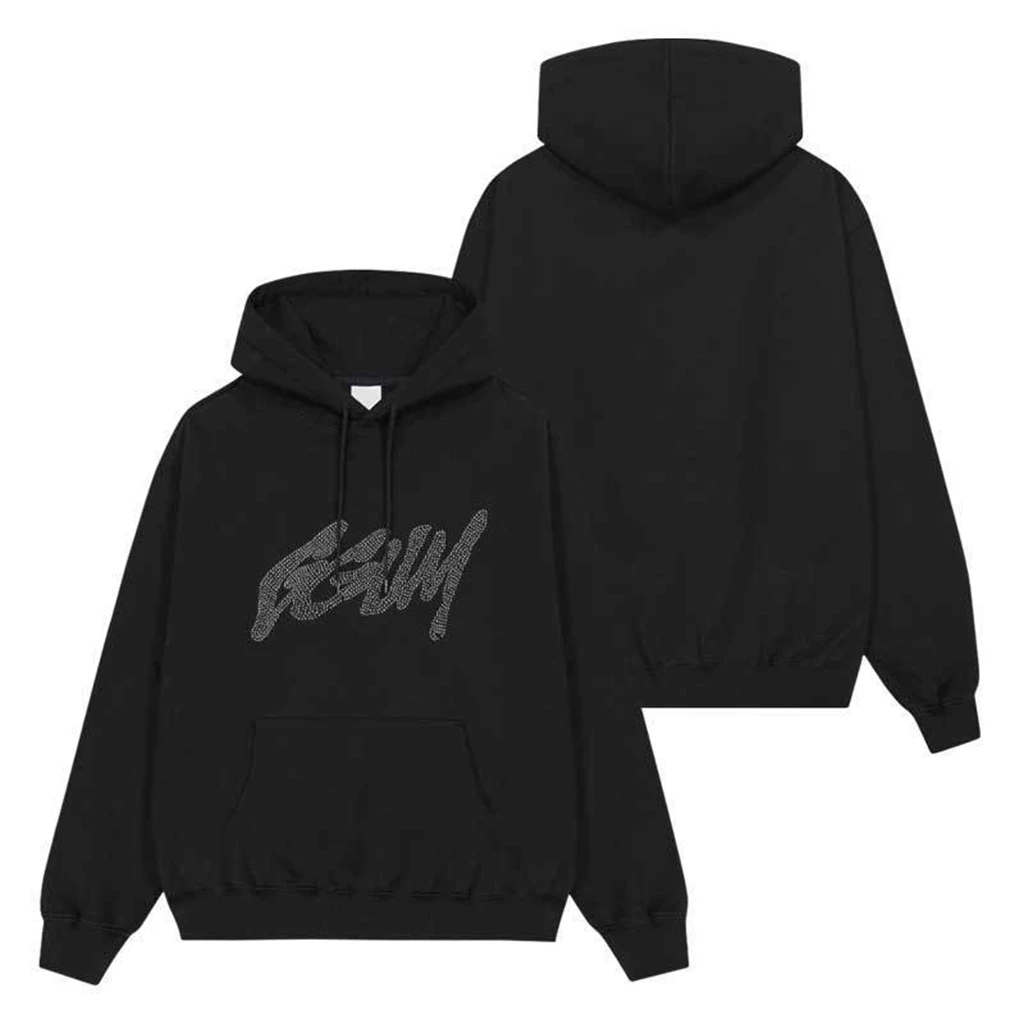 Kpop ins style yeonjun ggum printe Frauen mit Kapuze verloren im Raum Hoodie Rundhals ausschnitt lose warme Pullover übergroße Kleidung