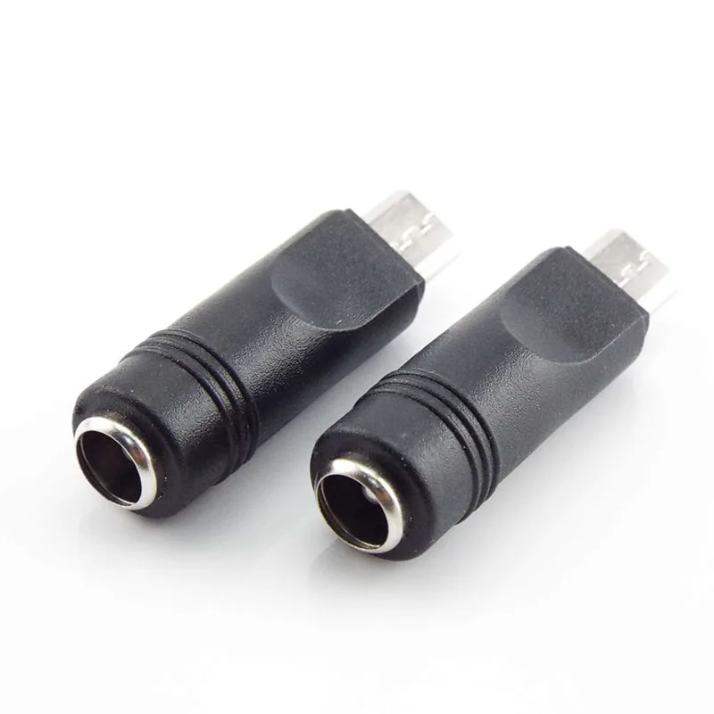 DC Power Adapter Converter Micro USB Male to 5.5x2.1mm Female Jack Connector for Laptop Notebook Computer PC D2