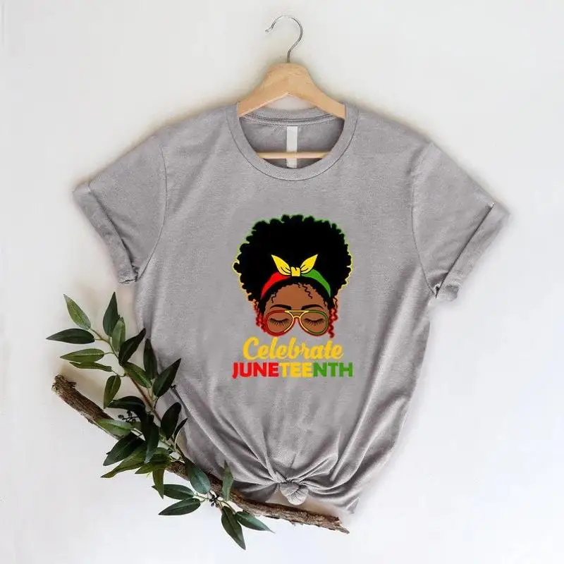 

Afro American Women Juneteenth T Shirt June 19 For Girls Praying Black Festival Freedom 1865