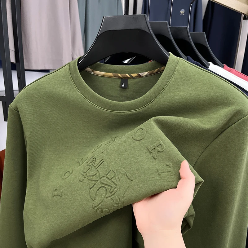 مصمم رجل طويل الأكمام هوديي ثلاثية الأبعاد نمط الكورية نمط الجولة الرقبة القمم البلوز رشاقته موضة عادية الخريف ملابس رجالية جديدة #1