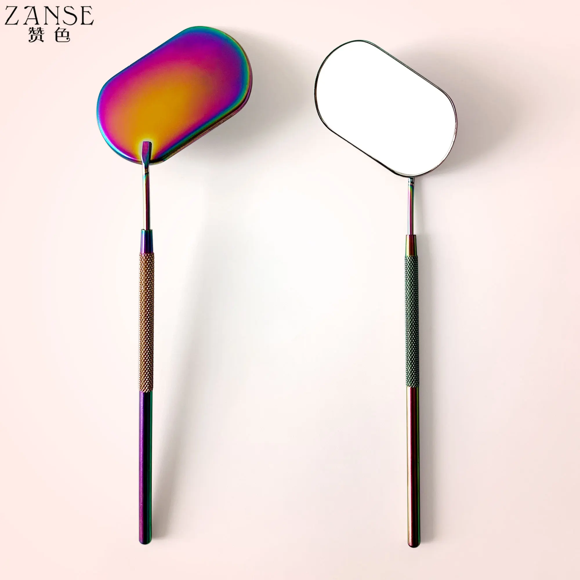 1pc Multi Colors Fake Lash Mirror Eyelash Extension Grafting Tools Stainless Steel Magnifying Beauty Long Handle Mirror