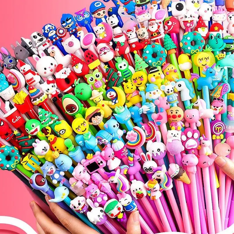 Imagem -02 - Cute Cartoon Gel Ink Pen Educação Material de Escritório Prêmio Escolar Presente do Estudante Menina Divertida Aleatoriamente 05 38 mm 10 20 50 100 Pcs