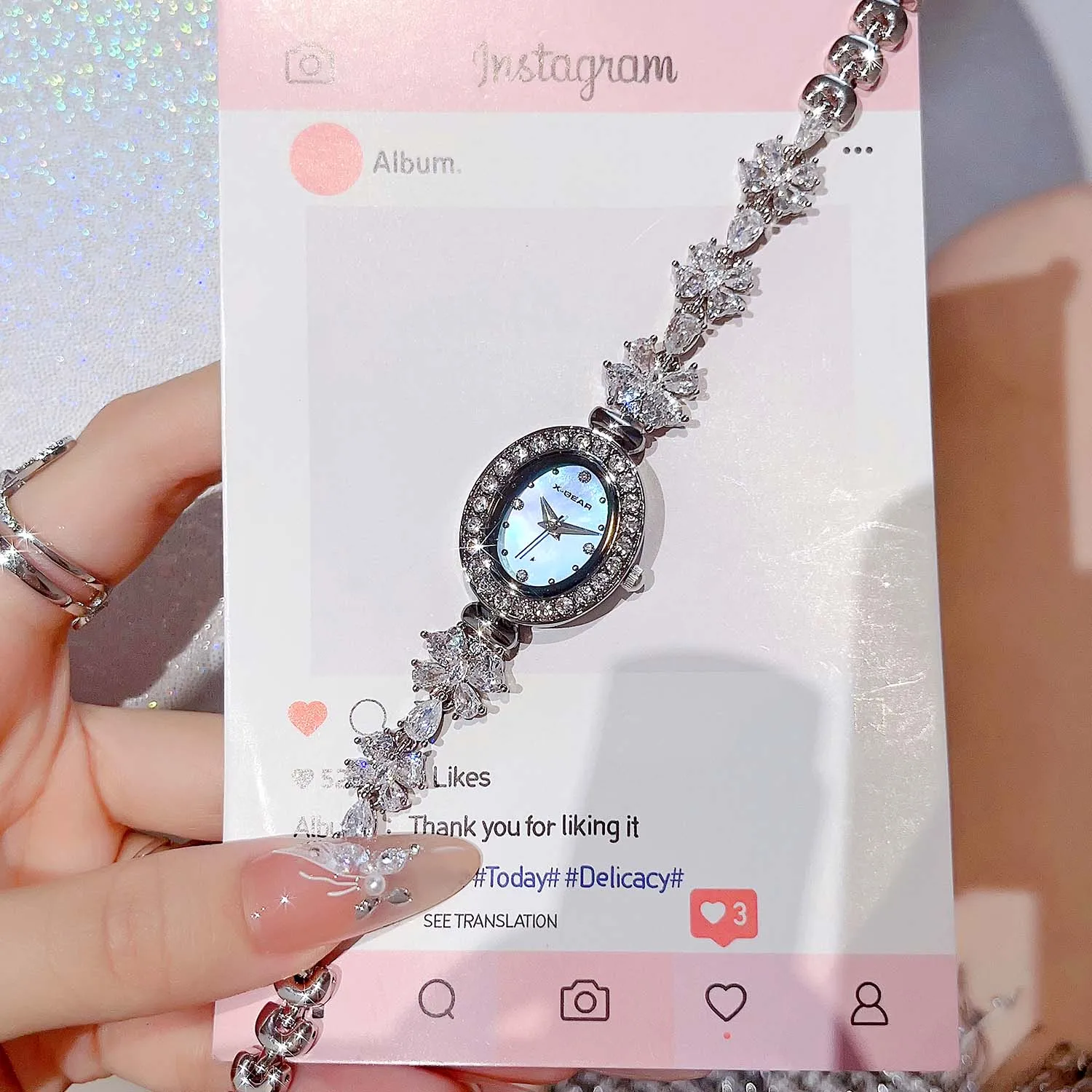 ساعة نسائية كوارتز حركة مقاومة للماء سوار عصري فاخر ساعة ماسية كاملة هدية للفتيات