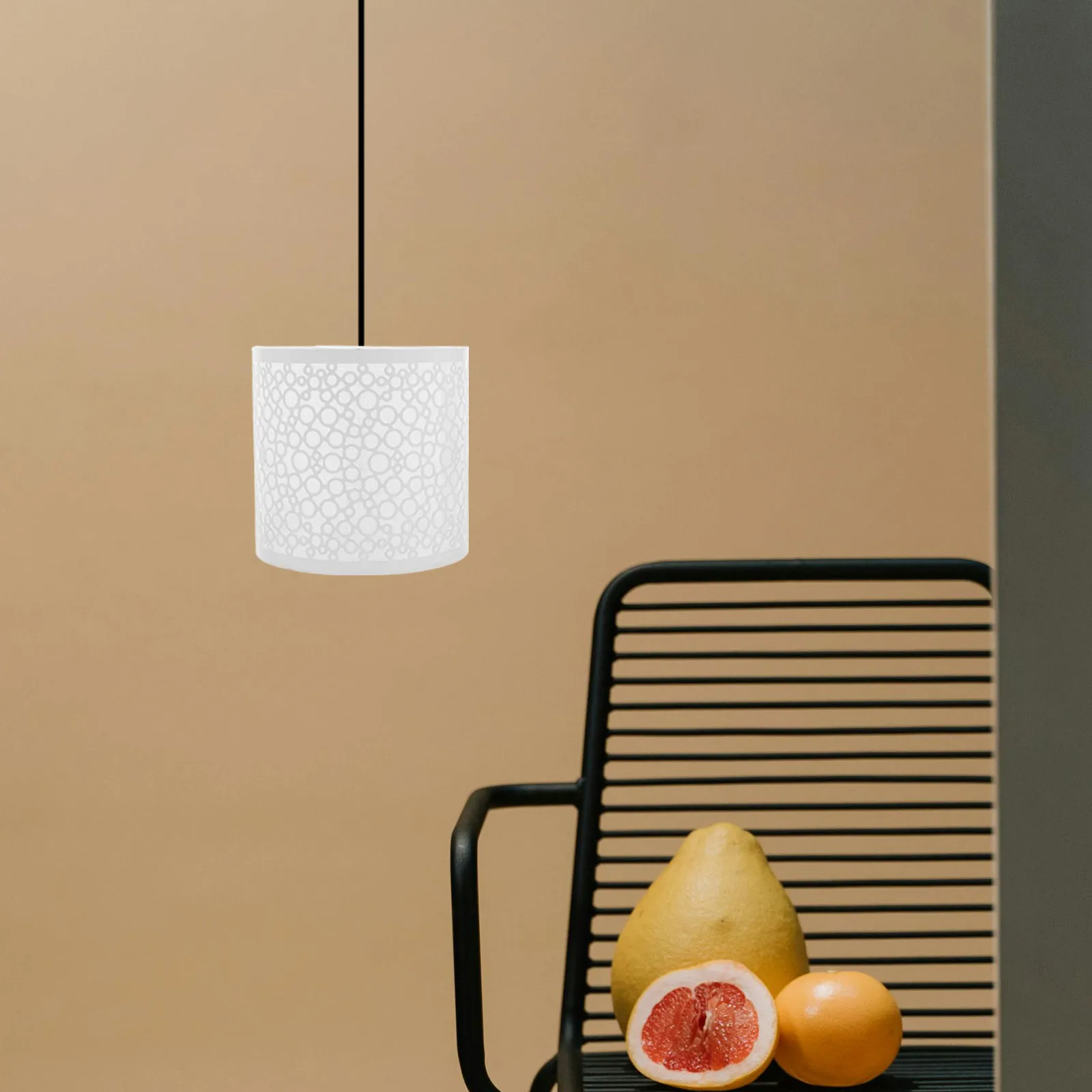 Iron Lamp Shade Metal Drum Pendant Light Shade For Bedroom Ceiling Fixture Replacement Cylinder Cover E27