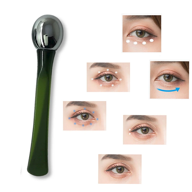1pc Anti Wrinkle Facial Spoon Gold Alloy Face Thin Skin Care Tool Eye Roller Massage Stick Eye Cream Applicator Cosmetic Spatula