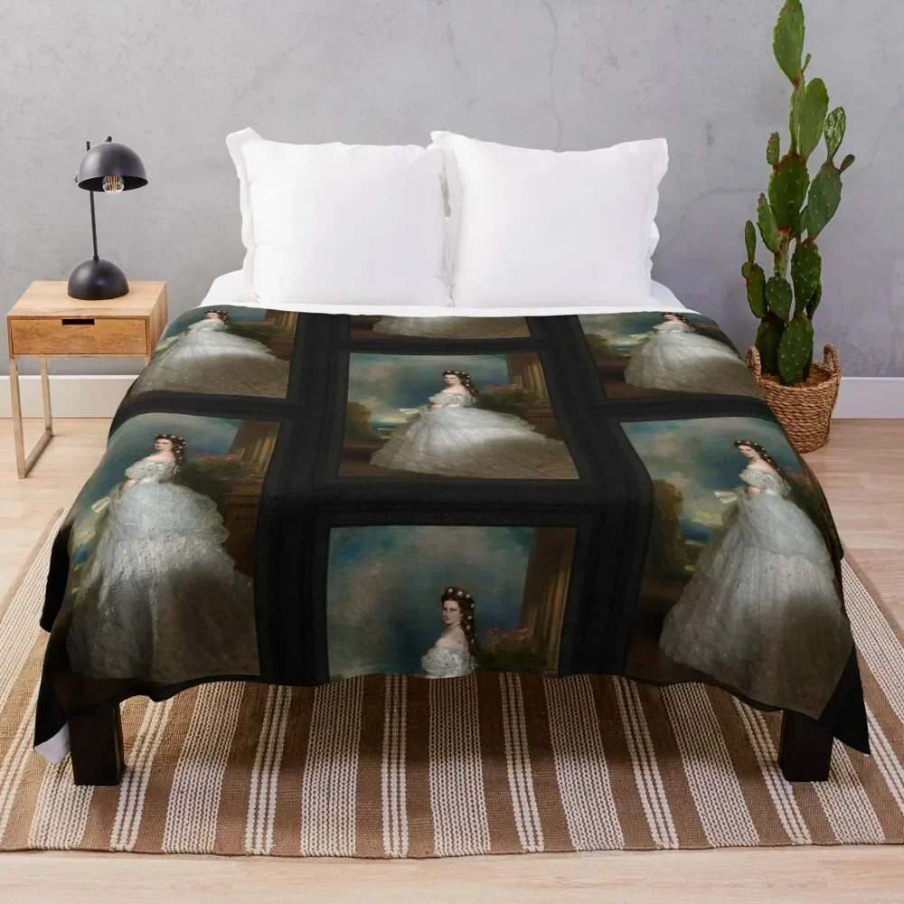 

Portrait Of Empress Elisabeth of Austria by Franz Xaver Winterhalter Throw Blanket Fluffy Cozy Throw Blanket for Home Decor
