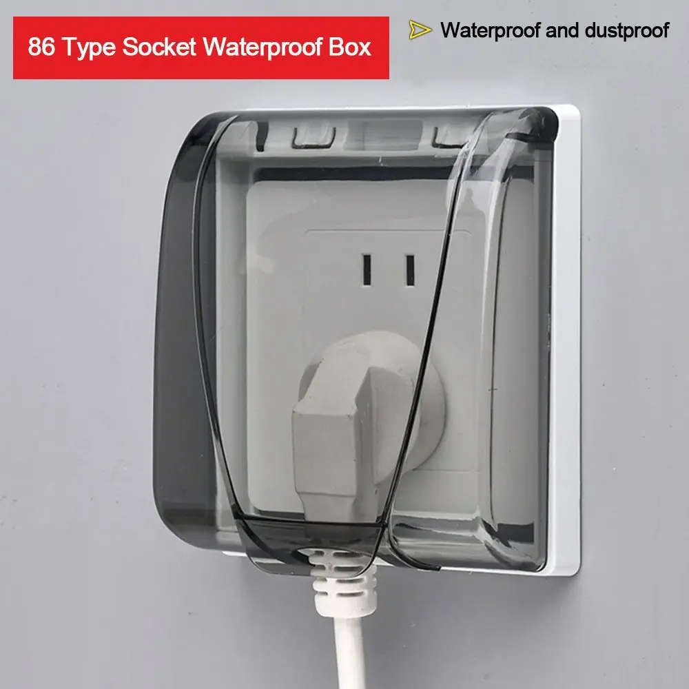 Wall-mounted Splash-Proof Box Socket Waterproof Box Electric Plug Cover Plastic Switch Protective Cover Practical Home Hardware