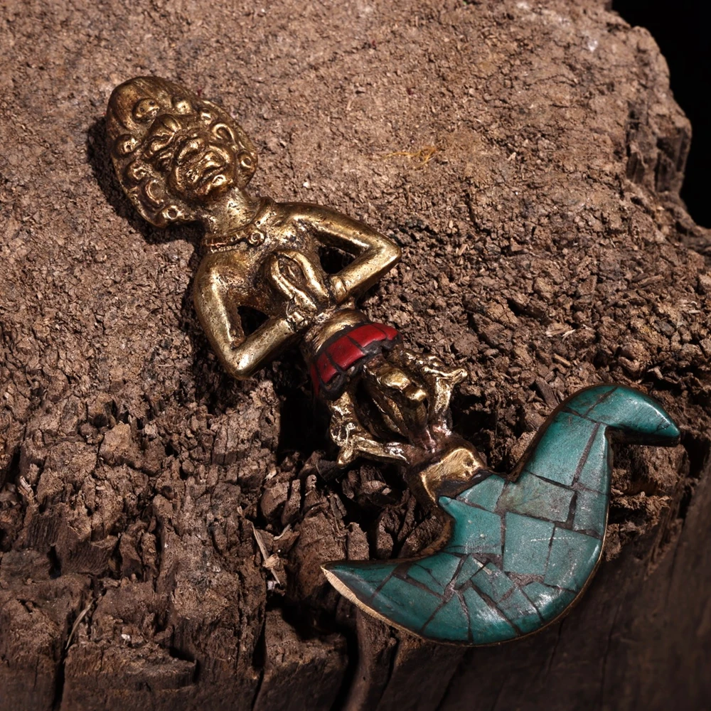 

Благословие украшение дома талисман винтажный тибетский буддийский Бог амулет топор инкрустация бирюзовый Phurpa Dorje Phurba Kapala палочка талисман