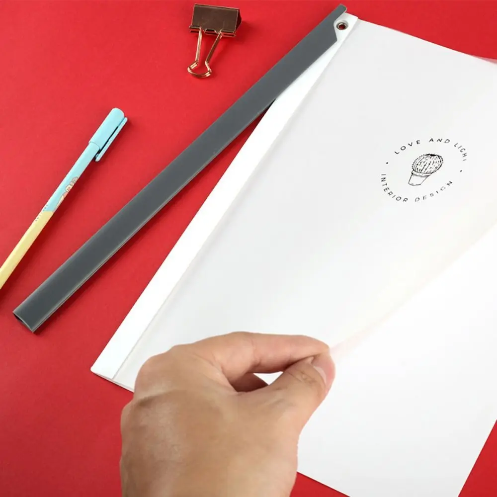 Document Folder 90 ° Rotation A4 Draw Rod Folder Large Capacity Thickened Test Paper Storage Clip Plastic Pull Rod Clip School