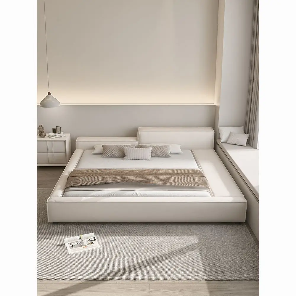モダンでシンプルな畳ベッド、ハイ＆ローベッド、マスターベッドルーム、大型ベッドルーム、ベッド、ライトラグジュアリー、ハイ