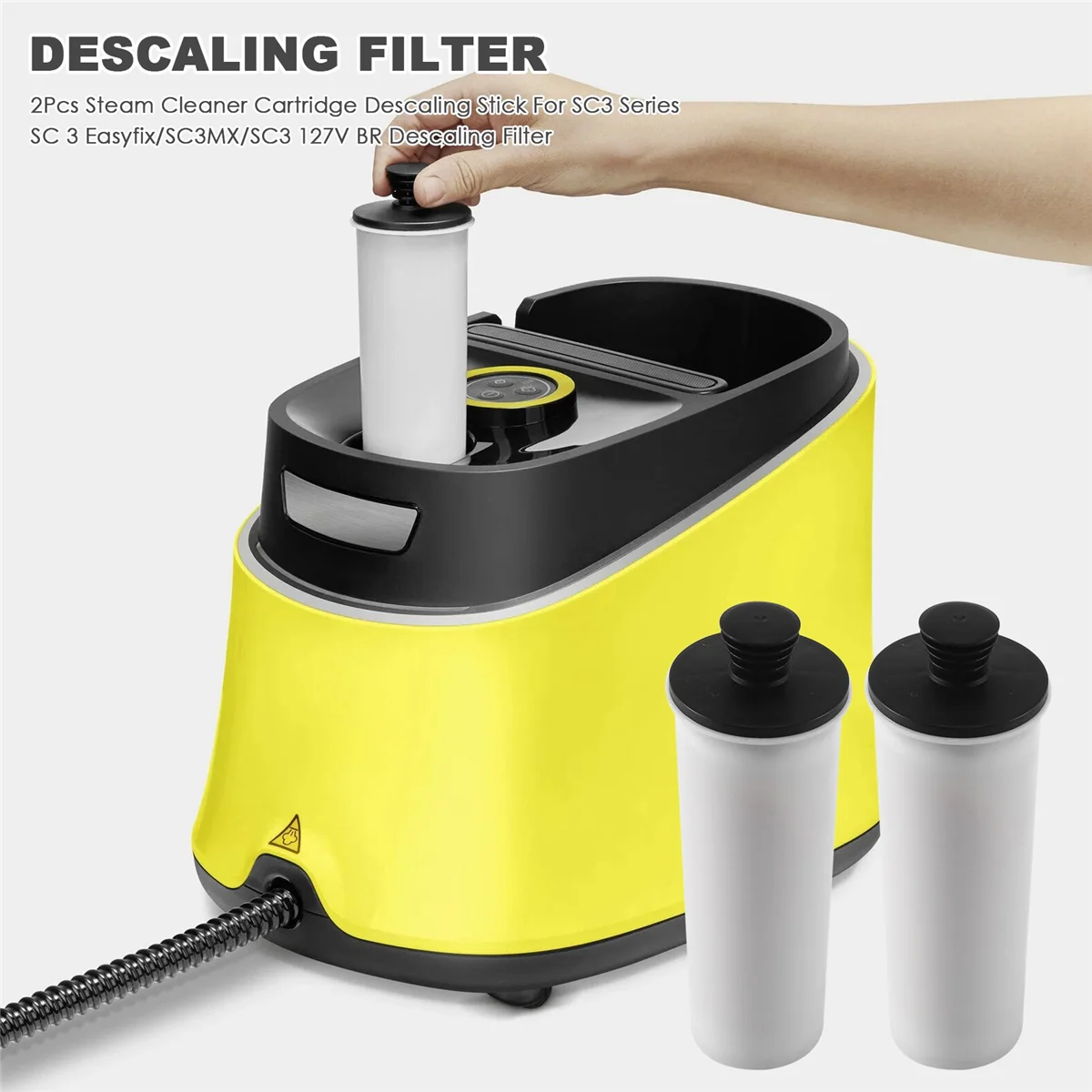 N89r 2 pçs cartucho de limpeza a vapor descalcificação vara para karcher sc3 série sc 3 easyfix/sc3mx/sc3 127v br filtro descalcificação