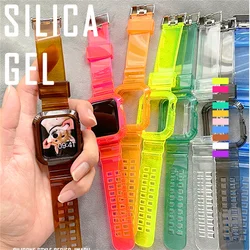 Bracelet Glacier Transparent et Étui pour Apple Watch, Bracelet dehors, Série 8, 7, SE, 6, 5, Iwatch Band, 49mm, 45mm, 41mm, 40mm, 44mm, 42mm, 38mm