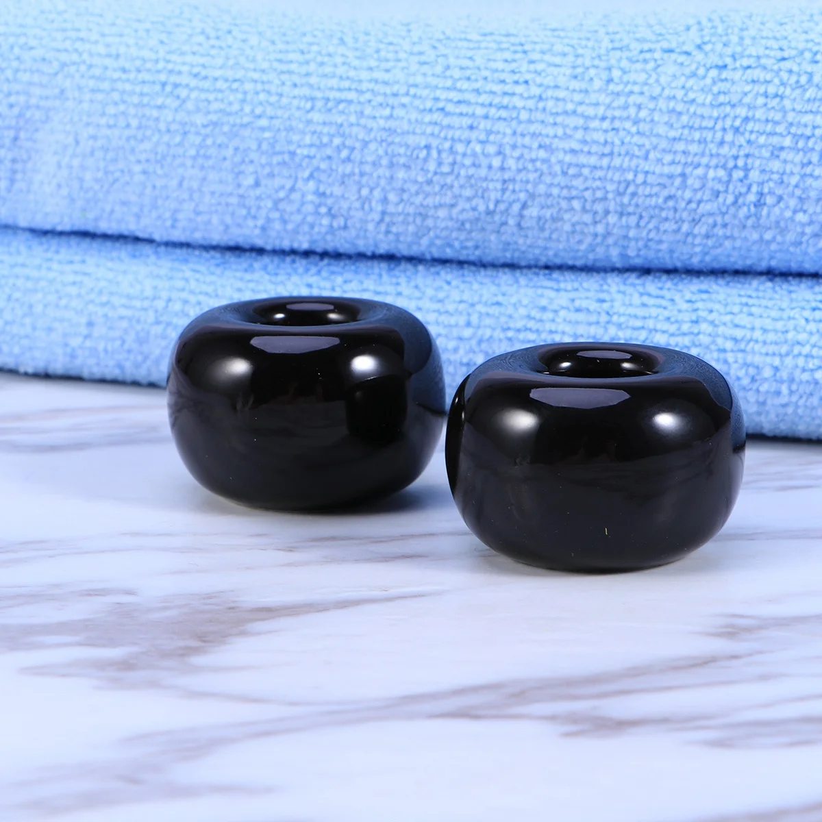 

3Pcs Round Ceramic Toothbrush Holder Minimalism Practical Space Saving Dark Damp Place Solution Clean Hygienic Black