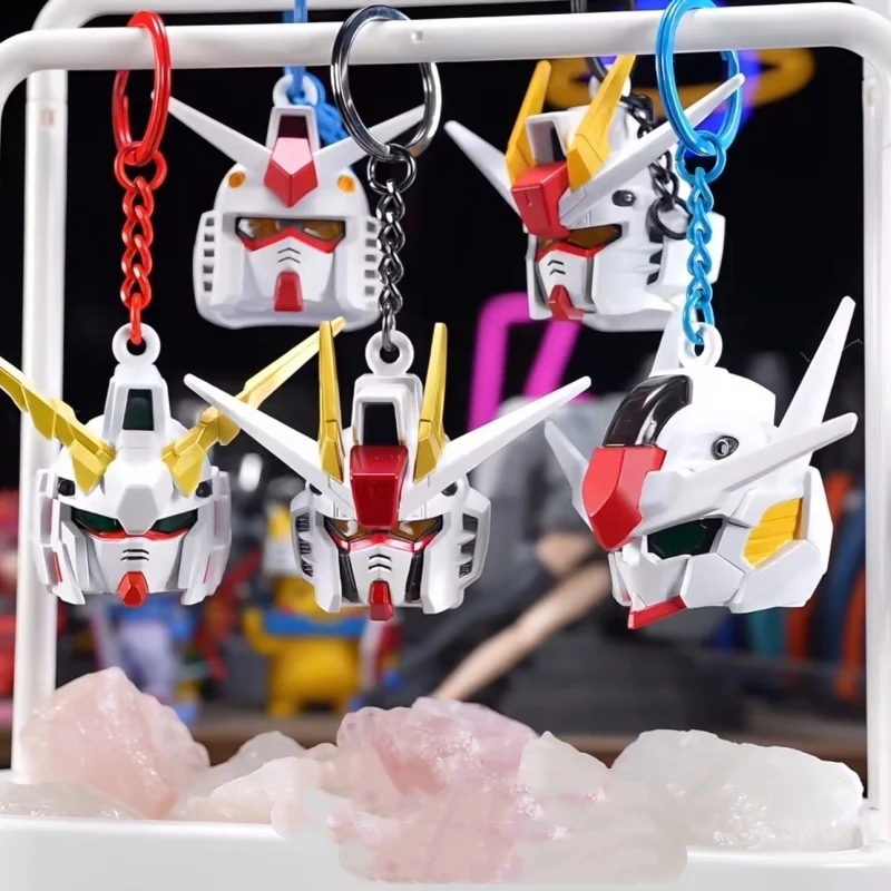 Sd Rx-78-2 Leuchtender Kopf-Taschenanhänger PVC-Modell Desktop-Ornament Rucksack-Charm Anime-Figur Trendiges Spielzeug Sammlerstück Geschenk