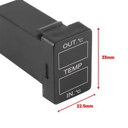 Pantalla de temperatura Interior y Exterior de coche, Sensor de temperatura Dual para Toyota Camry, Corolla, Yaris, RAV4, 33x22,5mm