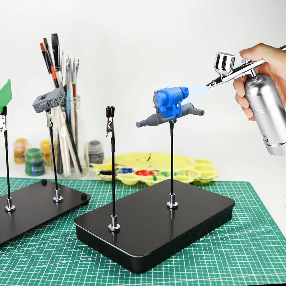 ภาพวาดขาตั้งฐาน 12PCS Magnetic Bendable คลิปจระเข้ Sticks ยืดหยุ่นการสร้างแบบจําลองเครื่องมือสําหรับ Airbrush รุ่น Crafting
