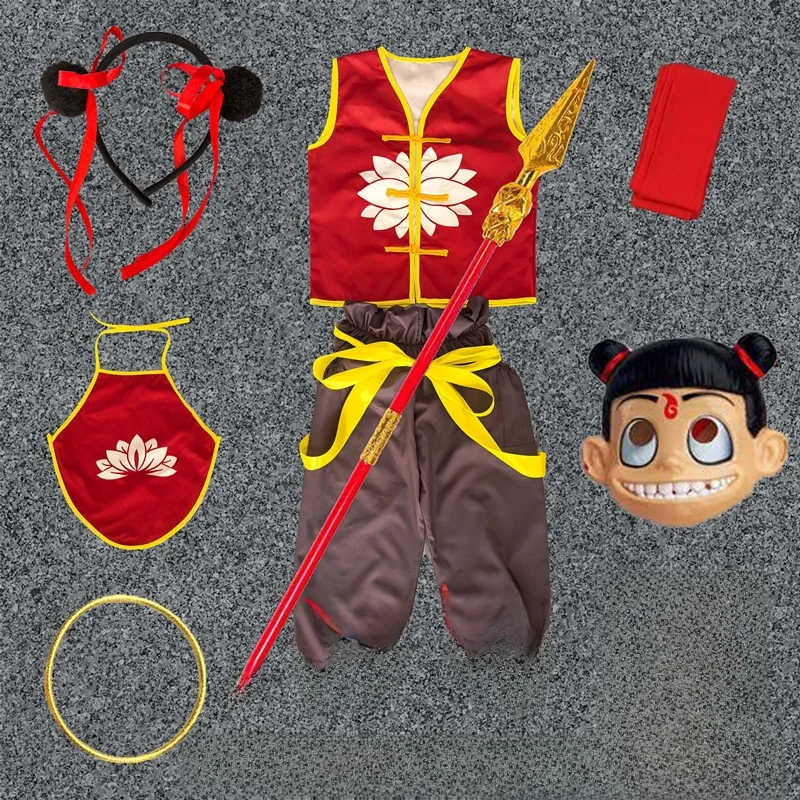 

Children's Cartoon Costume Set Na Zha M And Fem Clothing Clete Outfit for loween And Children's Day Chinese Trend