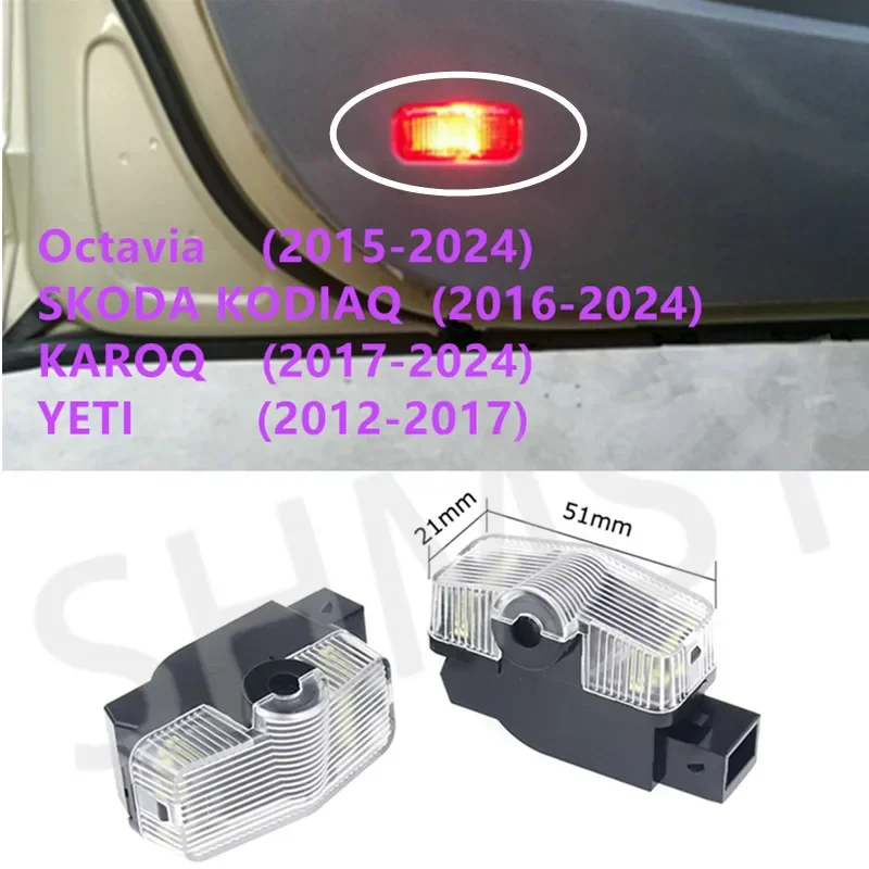 

Led Car Door Welcome Lights HD Projector Lamp For Skoda Octavia A7 2015 -2022 Kodiaq 2016-2021 karoq Yeti 2012-2017 Accessories