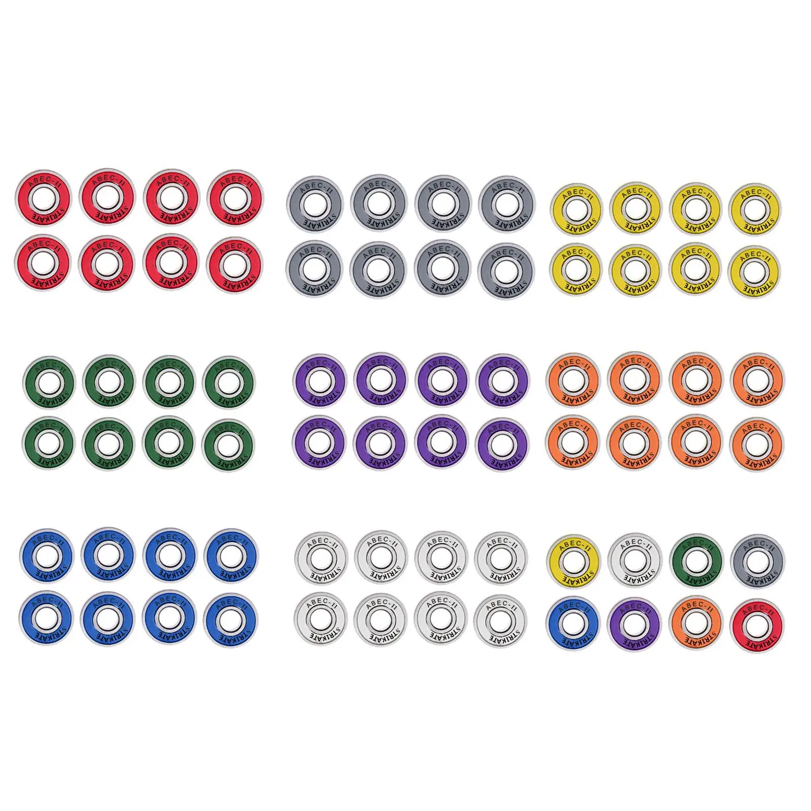 8 Pcs 608RS-ABEC 11 Bearings with and Washers Set High Performance Roller Skate Scooter Skateboard